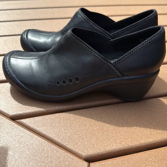 Privo by Clarks Leather Clogs Black Leather Slip-On Shoes 9.5 - Picture 1 of 7